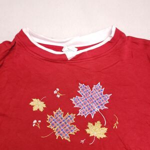 Adrian Delafield Pullover Long Sleeve Sweatshirt Womens Size Extra Large XL Red